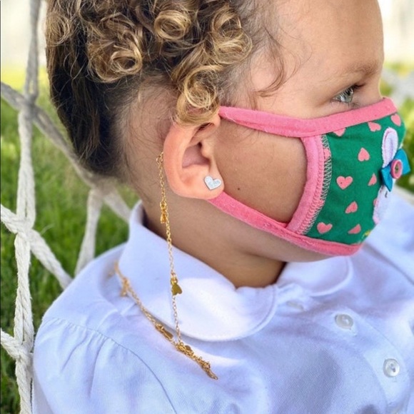 Girls Convertible Mask Glasses Chain Holder Hearts - Picture 2 of 10